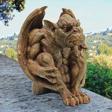 Design Toscano Balthazar s Watch Gargoyle Sculpture ? Hand-cast using real crushed stone bonded with high quality designer resin? Each piece is individually hand-painted in a faux stone finish? Exclusive to the Design Toscano brand and perfect for your home or garden? Stands as a ferocious warrior in entryway  on desktop or in the garden