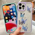 thumbnail image 4 of case for iPhone 15 Pro Case Cute Glitter with Butterfly Phone Case for iPhone 15 Pro for Women Girls Lens Protection Shockproof Protective Cover Soft Silicone Clear Dainty Cases 6.1” (Blue), 4 of 9
