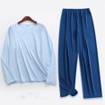 thumbnail image 1 of Weiqiqre Ensemble de Sport Décontracté pour Hommes, Couleur Unie, Col Rond, Manches Longues Élastiques, 1 of 3