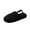 Black, variant on ZVNAΖH Women's Quilted Plush Closed Toe Slippers Winter Warm Fuzzy House Shoes with Slingback Strap Indoor Bedroom Slides