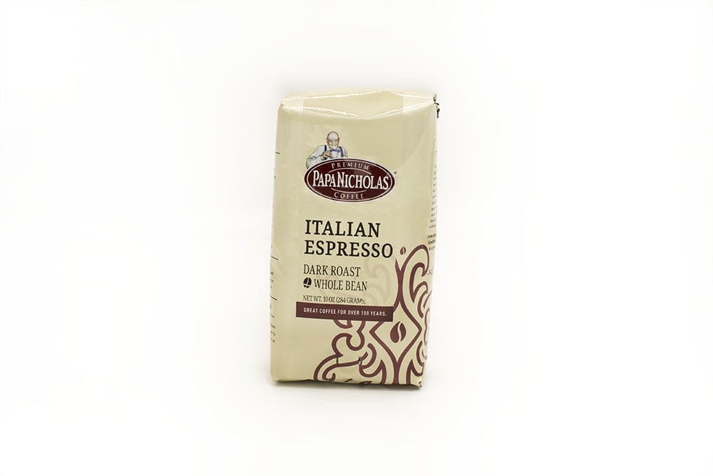 PapaNicholas Coffee Italian Espresso Whole Bean 10oz Bag