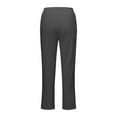 thumbnail image 5 of Huesdet Womens Slacks Cotton Linen Pants Elastic High Waist Wide Leg Palazzo Straight Leg Pants Casual Loose Trousers with Pockets(Grey,M), 5 of 5