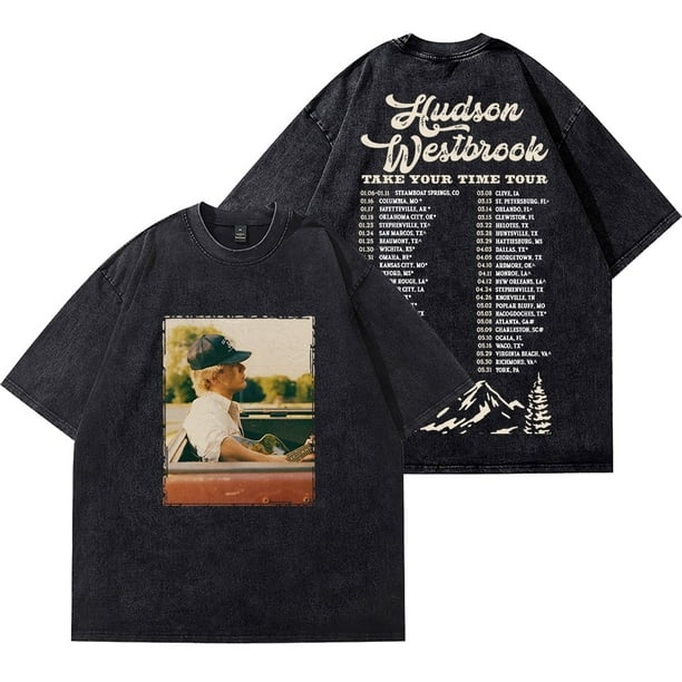 Hudson Westbrook Playera Lavada Algodón Unisex Merch Gira Tómate Tu Tiempo Estilo Moderno