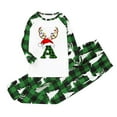 thumbnail image 2 of Odeerbi Christmas Pajamas for Family Holiday Long Sleeve Initial Name Family Christmas Pajamas Matching Sets Kids Printed Home Wear Two-Piece Sleepwear Xmas Family Matching PJs Set Green, 2 of 3