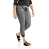 Junior's Plus Marl Knit Lounge Jogger with Double Waistband