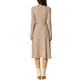 thumbnail image 3 of Vestidos de punto INSPIRE CHIC para mujer, vestido midi de canalé con manga larga, escote en V profundo, envolvente, corte A, talla M, color caqui, 3 of 5