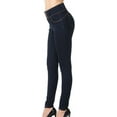 thumbnail image 2 of Wax Women's High-Rise Push-Up 3-Button Skinny Jeans DARK-9, 2 of 4
