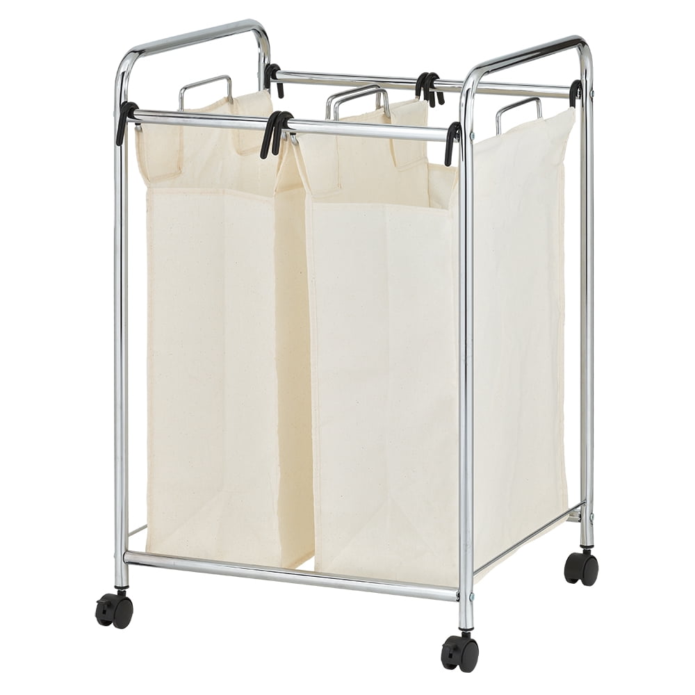 Mainstays 2Bag Rolling Laundry Sorter Cart