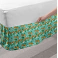 thumbnail image 2 of Underwater Bed Skirt, Underwater World Little Mermaid Girls Friends Seahorse Fish Shells, Elastic Bedskirt Dust Ruffle Wrap Around for Bedding Decor, 4 Sizes, Turquoise Marigold Green, by Ambesonne, 2 of 2
