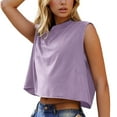 thumbnail image 2 of Wiyuqeen Athletic Sleeveless Tops for Women Crewneck Oversized Crop Tanks Solid Loose Fit Running Shirts Casual Sporty Tee Shirts, 2 of 9