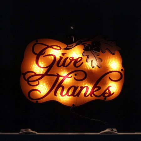 16 Lighted Give Thanks Pumpkin Thanksgiving Window Silhouette