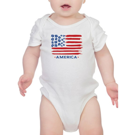 America's Flag And Flowers Bodysuit Infant -Smartprints Designs, 18 Months
