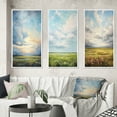 thumbnail image 1 of Designart "pasture Bold Horizon III" Landscape & Nature Framed Wall Art Set Of 3 - Green Meadow Frame Gallery Wall Set For Home Decor, 1 of 6