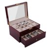 20 Grids Elegant Wood Wrist Watch Display Case Jewelry Accessories Collection Storage Holder Gift Box Organizer