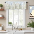 thumbnail image 2 of Spring Floral Valance Curtain for Windows Watercolor White Yellow Wildflowers Rustic Farmhouse Rod Pocket Curtain Valances Short Window Treatments for Kitchen Bathroom Laundry Basement 54 x 18 Inch, 2 of 9