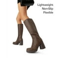 thumbnail image 4 of BURUDANI Women Platform Gogo Knee-High Boots Square Toe Chunky Block Heel Side-Zip Tall Boots, 4 of 8