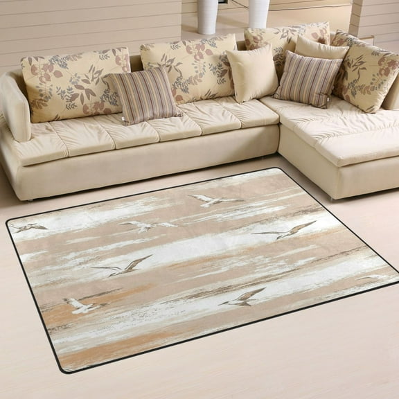 Seagull Soft Polyester Area Rug 31''x20'', Non Slip, Memory Foam, Water Absorbent