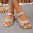 thumbnail image 3 of Rokment Womens Flat Walking Sandals Summer Beach Comfortable Casual Leather Ankle Strap Platform Non Slip Work Shoes for Woman Beige Size 5.5, 3 of 6
