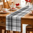 thumbnail image 3 of Table Runners 120 Inches Long Dress Scarves, Black Grey Buffalo Plaid Farmhouse Coffee/Dining/Kitchen Table Decor Table Runner for Living Room, Geometric Modern Farmhouse 13x120 Inch, 3 of 4