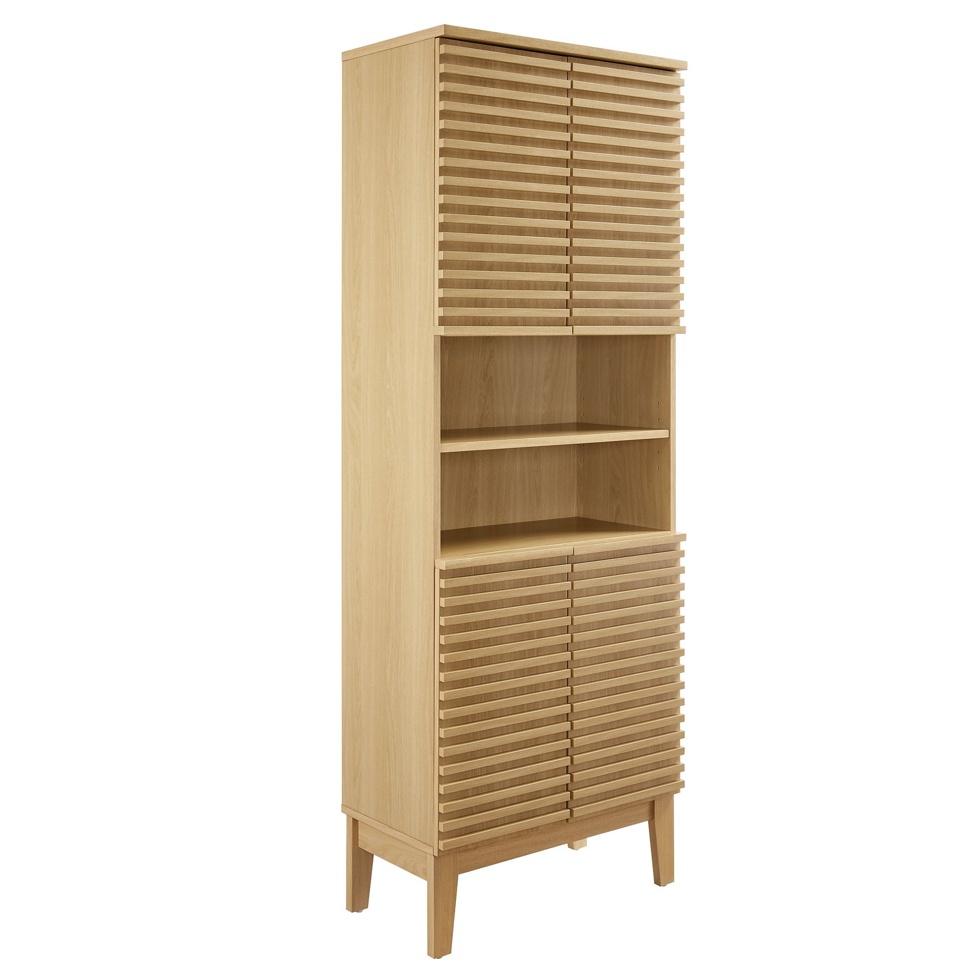 Render Tall Bathroom Storage Cabinet in Oak