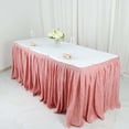 thumbnail image 5 of Efavormart 17ft Blush/Rose Gold Shiny Metallic Spandex Pleated Table Skirt, Glitter Semi-Sheer Table Skirt with Top Strip for Dining Catering Wedding, 5 of 11