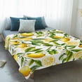 thumbnail image 4 of Lemon Yellow Blanket Soft Cozy Warm Throw Blanket for Couch, Plush Fuzzy Flannel Fleece Blankets for Sofa, Country Watercolor Floral Leaf Green White Bed Blankets Lightweight Gifts for Women, 50"x60", 4 of 9