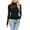 Black, variant on hotojiny Going out Tops for Women Trendy See Through Mock Neck Shirt Soft Solid Long Sleeve Ruched Party Clubwear Summer Outfit