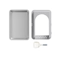 thumbnail image 3 of Arenero para gato grande 20 L XXL inoxidable caja de arena bordes altos abierto superior no pegajosa fácil limpiar con palas grandes felinos multigato, 3 of 5