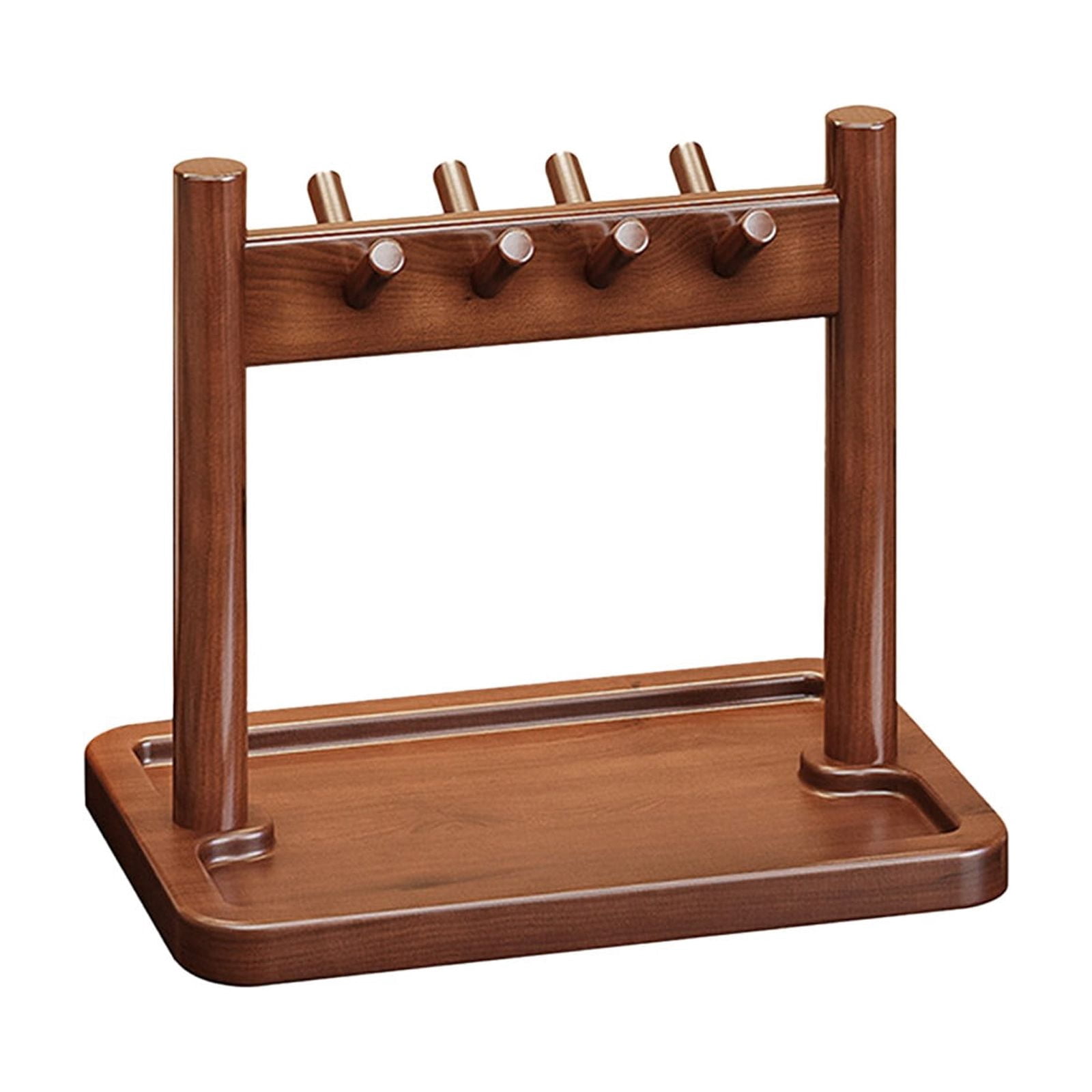 PONPRNGY Wooden Tray with Hooks, Nightstand Desk Organizer Holder for ...