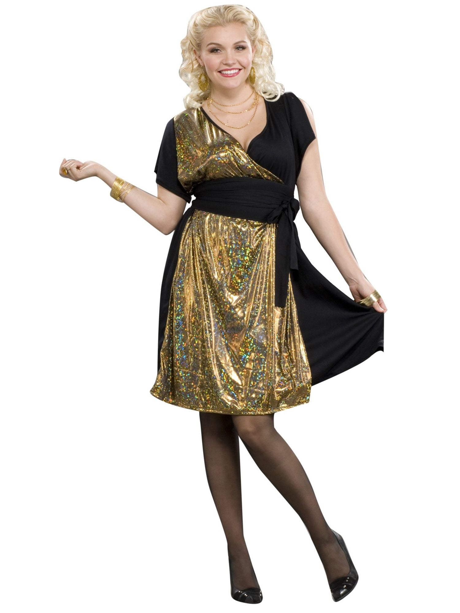 Womans Plus Size Disco Gold Costume - Walmart.com