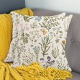 thumbnail image 2 of Spring Pillow Covers 16x16 Set of 2, Garden Plants Herbs Cushion Cases Wildflowers Botanical Classic Design Throw Pillow Covers for Home Decor Sofa Car Bedroom, 2 of 6