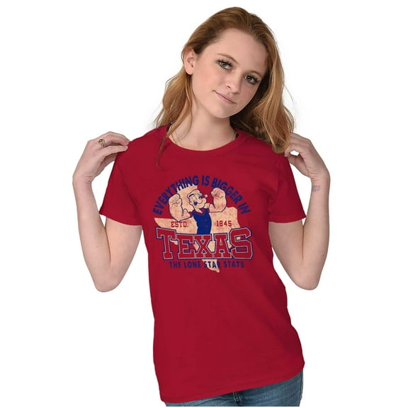 Popeye Texas TX Local State Pride Women's T Shirt Ladies Tee Brisco Brands S