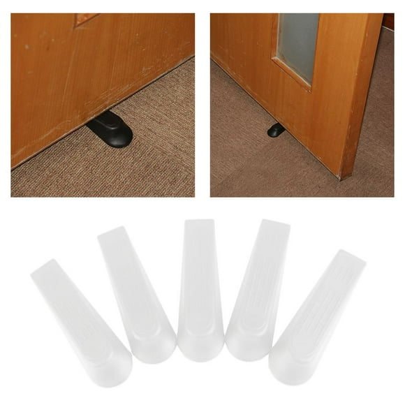 Topes para puertas de 5 uds., topes para puertas, bloque de cuñas, inserciones que se adaptan a cualquier piso, fuerte de caja para Colco Tope de puerta de cuña blanca