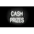 thumbnail image 1 of SpellBrite CASH PRIZES LED Sign for Business. 20.6" x 15.0" White CASH PRIZES Sign Has Neon Sign Look With Energy Efficient LED Light Source. Visible from 500+ Feet, 8 Animation Settings., 1 of 4