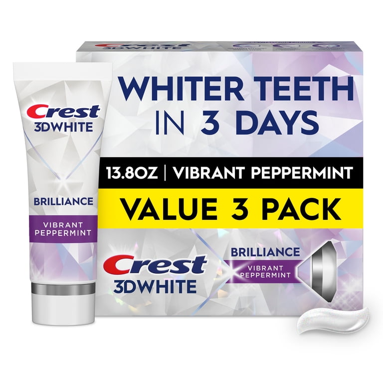 4 pack) Crest 3D White Brilliance Vibrant Peppermint Teeth