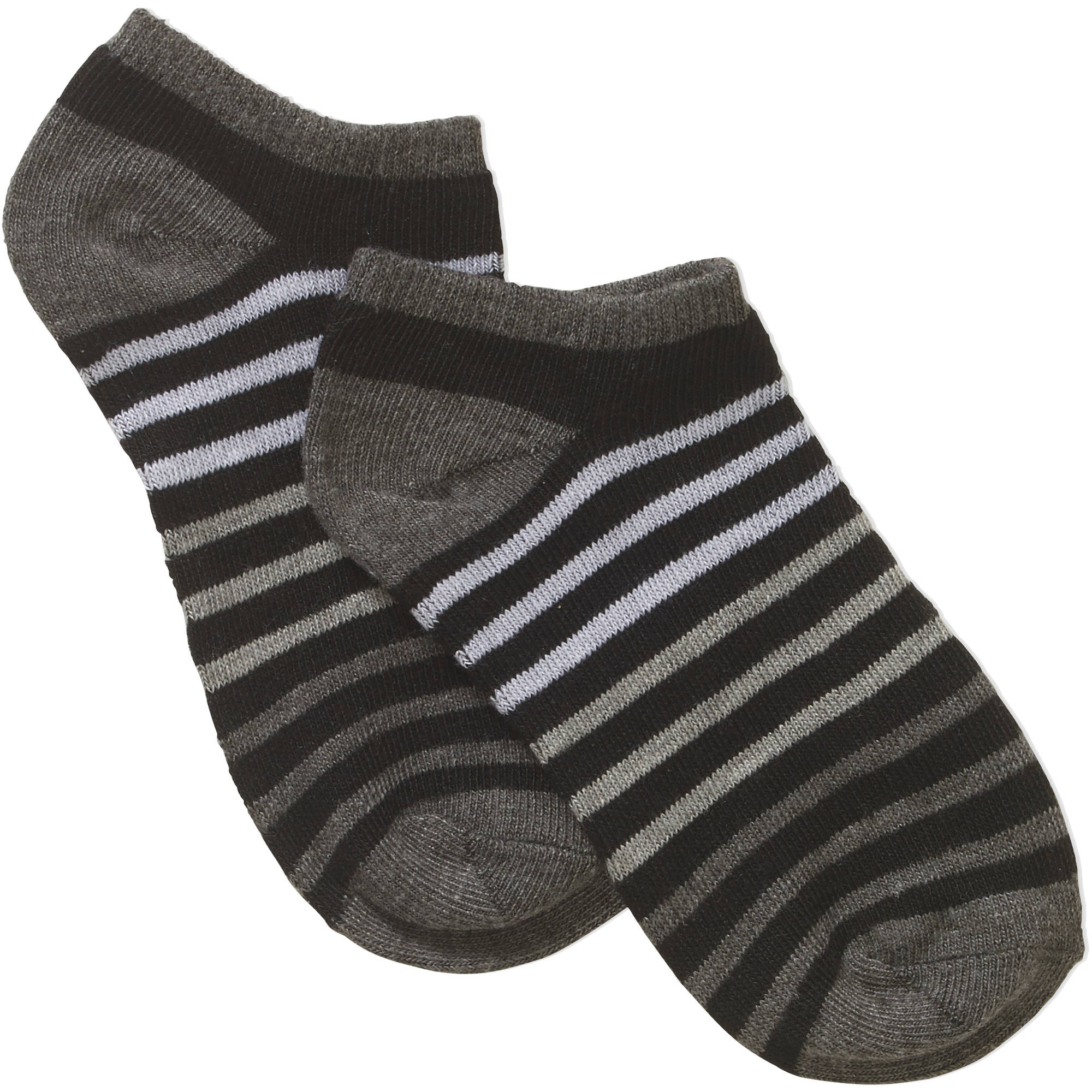 Boys Marled Thin Stripe No Show Socks, 10 Pack