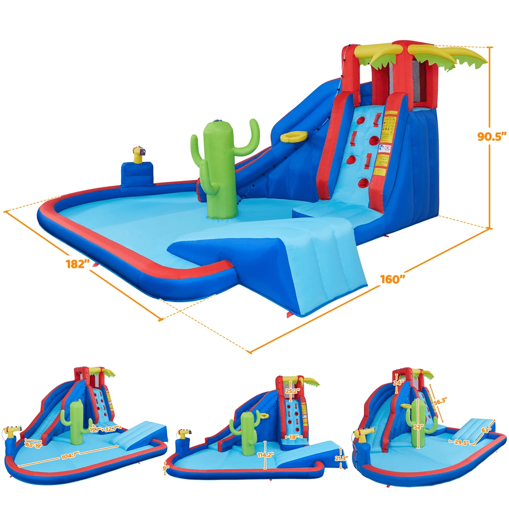 Yaheetech 15.2′ L x 13.4′ W x 7.5′ H Inflatable Water Slide with Storage Bag & Blower for Kids