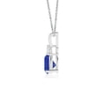 thumbnail image 2 of ANGARA Natural Trillion Tanzanite Solitaire Pendant with Diamond in 14K White Gold for Women (Size-6mm) | December Birthstone, Anniversary, Jewelry Gift for Women | Natural Tanzanite Necklace, 2 of 9
