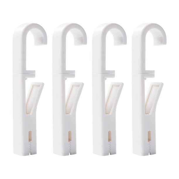 Paquete de 4 Ganchos Multifuncionales Giratorios 360°, Ganchos de Almacenamiento Colgantes Antideslizantes y Antiviento para Organización de Baño, Cocina y Armario, 12x3 cm