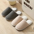 thumbnail image 4 of SNNROO Men‘s Cozy Plush Slippers - Solid Color  Non-Slip Rubber Sole  Perfect for Fall/Winter Indoor Comfort, 4 of 7