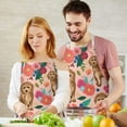 thumbnail image 3 of Dogs with Flowers Apron-Garden Aprons for Women with Pockets-Cotton Linen Waterproof Kitchen Cooking Gardening Aprons Adjustable for Kitchen,Cooking,BBQ and Salon 33x27 Inch, 3 of 7