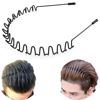 Metal Men Headbands Women Hair Bands, Unisex Black Wavy  display picture 2