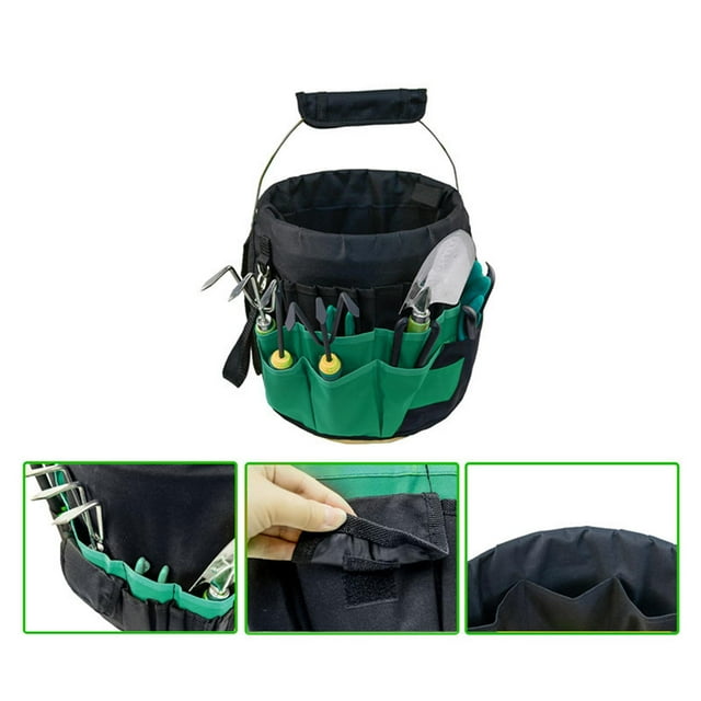 Organizador de jardín shamjiam 5 galones 42 bolsillos Negro Verde