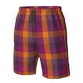 thumbnail image 5 of Naloa Purple Yellow Buffalo Plaid Men's Beach Shorts, Surfing shorts, Swim trunks, Quick Dry Swim Trunks for Surfing Beach Fun - XX-Large, 5 of 9