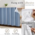 thumbnail image 6 of Navy Blue Small Cabinet Curtains 10"W x 11"L, Farmhouse Striped Modern Artwork Sink Skirt Dust-Proof Short Curtain for Bathroom Vanity Storage Cubby Desk, Self Adhesive Privacy Drapes, 6 of 9