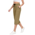thumbnail image 3 of LWFFDAW Yoga Capri Pants for Women High Waist Drawstring Straight Leg Running Pants Breathable Comfy Gym Athletics Capris with Pockets, 3 of 10