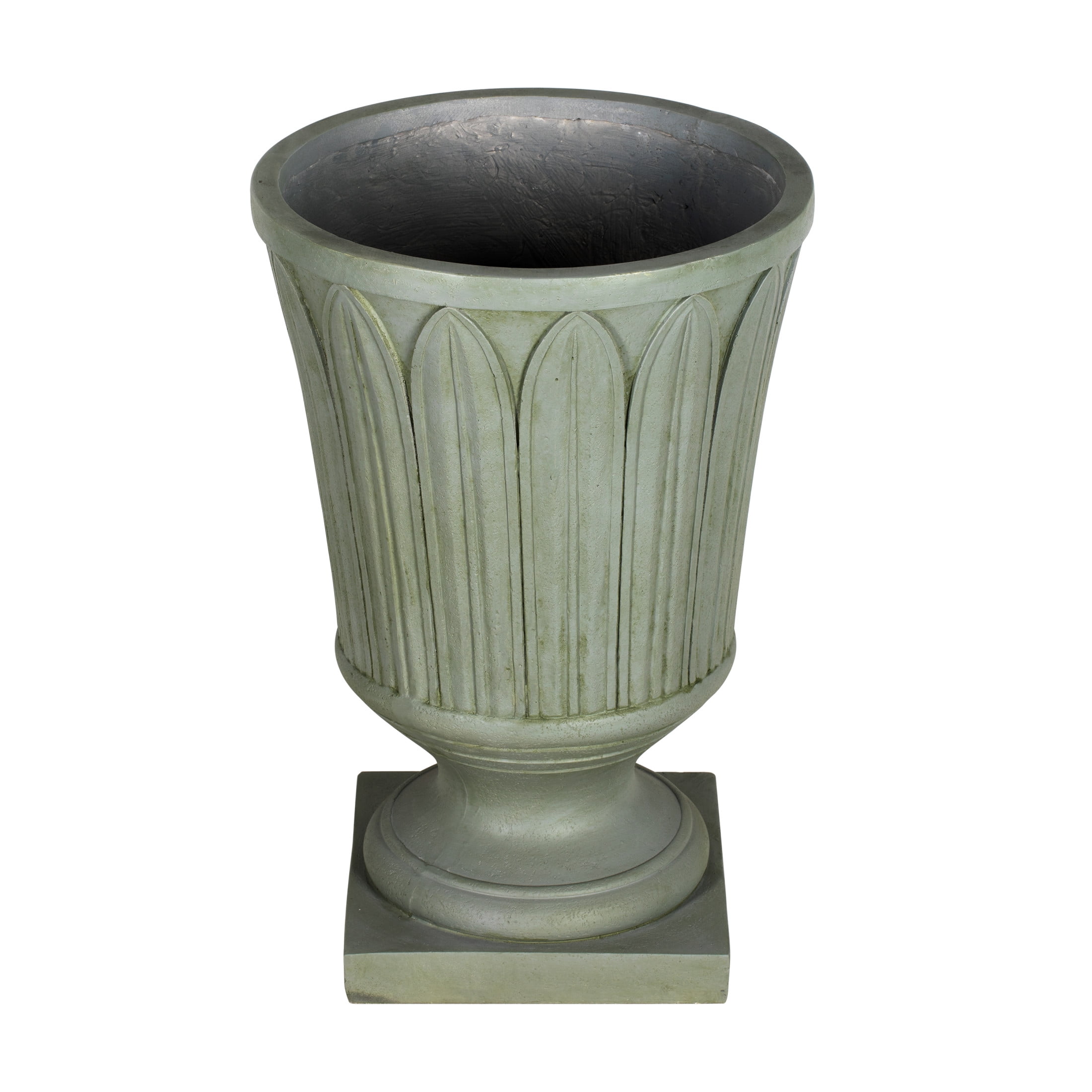Christopher Knight Home 22.44" Pedestal Urn Planter, MGO Outdoor Flower Pot, Antique Gray