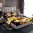 thumbnail image 1 of Basketball Bed Sheets Set Twin,Sports Game Bedding Set for Kids Teens Boys Men,Water Fire Basketball Court Sheets,Competitive Ball Game Sheet Set 3 Pcs with 1 Pillow Case Deep Pocket, 1 of 6