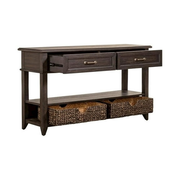 Liberty Furniture Industies, INC Mill Creek 2 Drawer Sofa Table in Peppercorn
