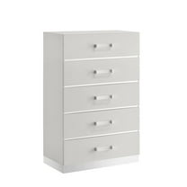 New Classic Furniture Europa Wood 5-Drawer Chest, White